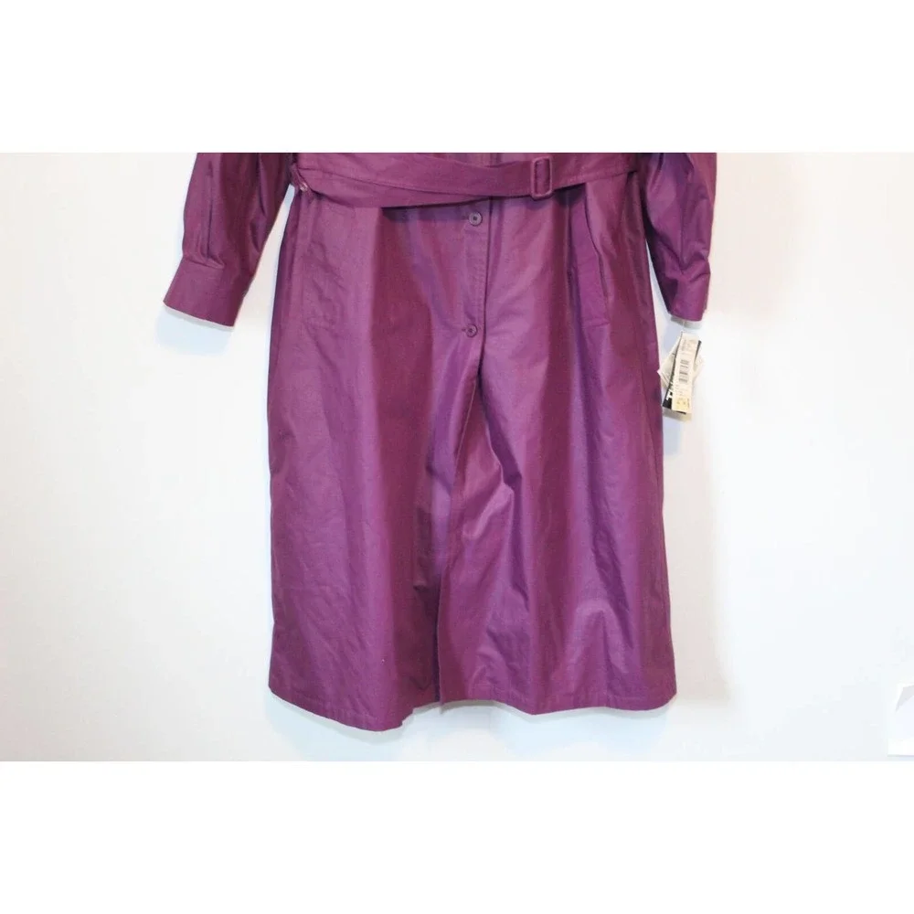 NWT London Fog Marta Trench Coat Royal Amethyst Purple Women's Size 16 H14297 - Picture 6 of 16
